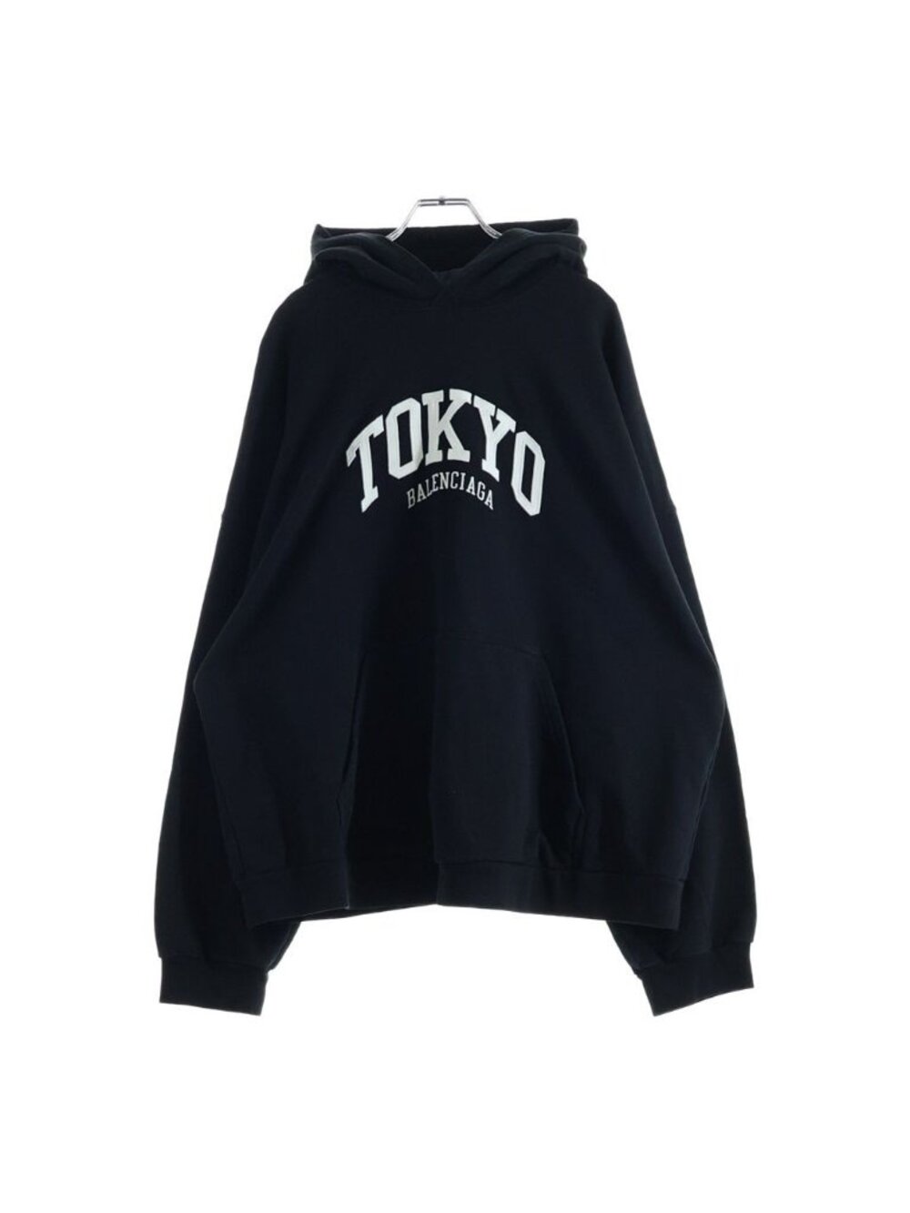 Balenciaga Cities Tokyo Front Logo Pullover Hoodie Black Cotton